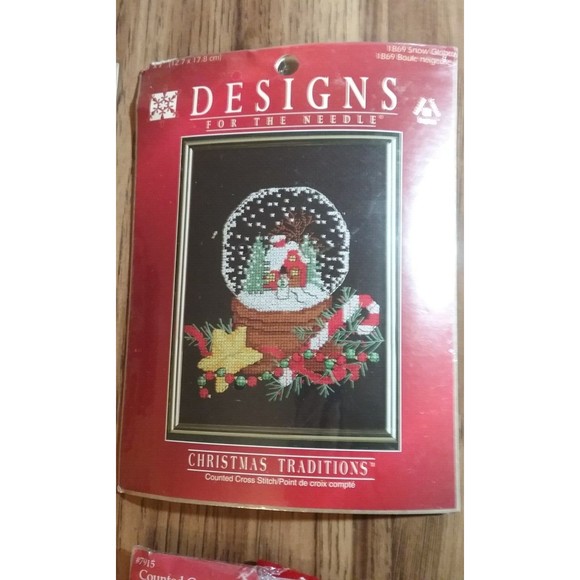 Vintage Christmas Designs For The Needle Counted Cross Stitch Kits Lot - Picture 3 of 6